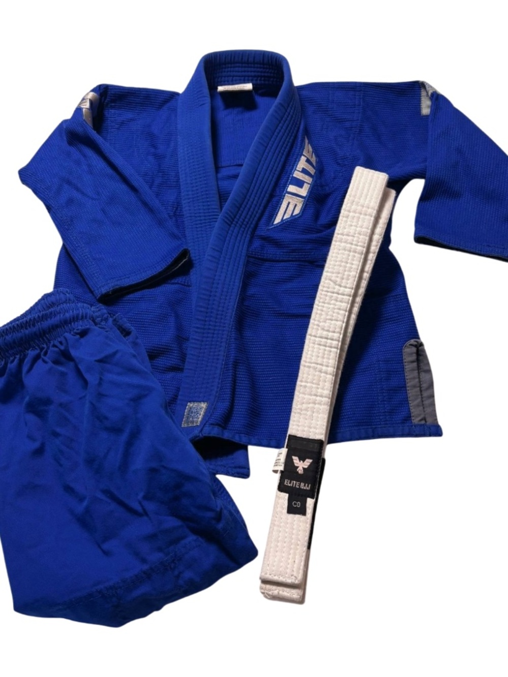 Elite Sports Elite BJJ Kids Jiu-Jitsu Gi Set Blue Jacket Pants Belt Size C0